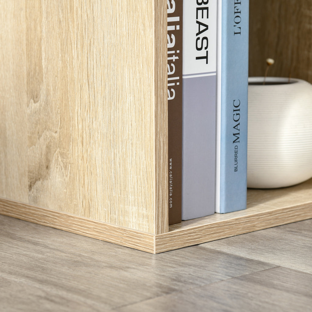 Modern 6-Cube Wooden Bookcase, 65.5x30x97.5 cm, Oak Color