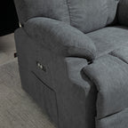 Lift Chair with Footrest, in Linen Effect Fabric, 84x96x100 cm, Dark Grey