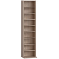 HOMCOM CD Storage Rack with 6 Adjustable Shelves, 260 CDs/120 DVDs Capacity, 33x24x140 cm, Wood Color