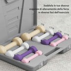 HOMCOM 10 kg Dumbbell Set with Weight Case, in Metal, PU and Plastic, 41x30x8 cm, Multicolor
