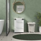 HOMCOM Bathroom Vanity Unit with Drawer and Cabinet, Wooden, 41.5x35.5x59 cm, White