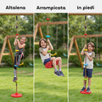 AIYAPLAY Children's Climbing Rope with Platforms and Disc Seat, in HDPE and PE, Ø30x4 cm, Red