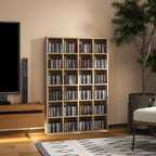 CD Cabinet with Adjustable Shelves for 456 CDs or 336 DVDs, 24 Compartments, 89x20x130.5 cm, Wood