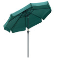 Tilting Round Umbrella with Crank, in Aluminium, Metal and Polyester, Ø266x248.5 cm, Green