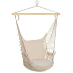 Outsunny Shabby Chic Indoor/Outdoor Rope Garden Hammock, White