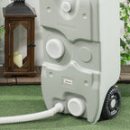 40L Camping Water Tank with Wheels and Adjustable Handle, Hose and Tap Included, Grey