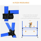 Set of 4 Agility Dog Training Hurdles with Adjustable Height and Carrying Bag Included, 99x65x94cm, Blue