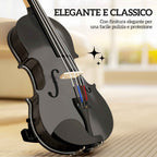 HOMCOM 4/4 Spruce and Maple Violin with Case, Bow, Shoulder Rest and Rosin, Black