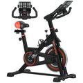 Home Exercise Bike with 8kg Flywheel and LCD Screen, Steel and ABS, 103x53x100-114 cm, Red and Black