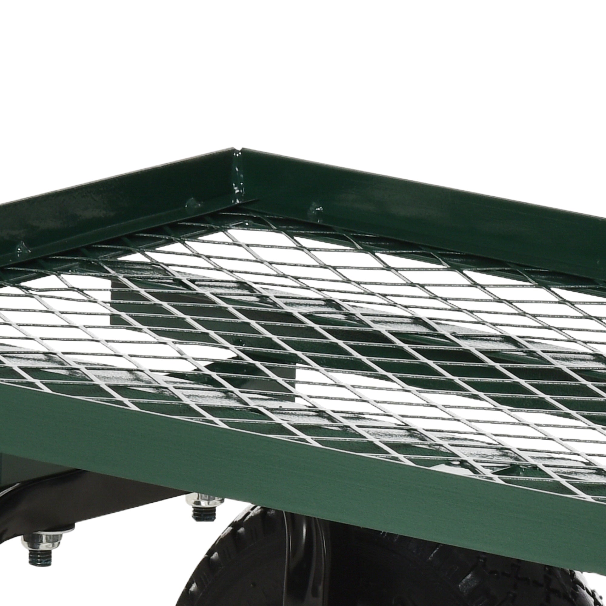 Steel Garden Trolley with 150 kg Capacity and Coated Handle, 94x48.5x100 cm, Black and Green