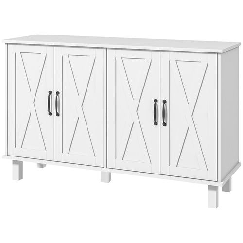 Homcom Multipurpose mobile in 4 -level mdf with 2 adjustable shelves and 5 legs, 120x37x75 cm, white - Borgè
