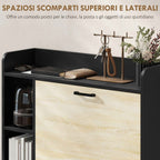 HOMCOM Slim Shoe Rack with 2 Tilting Drawers and 3 Open Compartments, Capacity 15 Shoes, 83x24x90.5 cm, Black