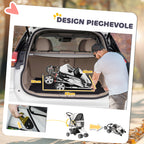 Folding Dog Stroller with Rain Cover, Swivel Wheels and Brakes, Grey