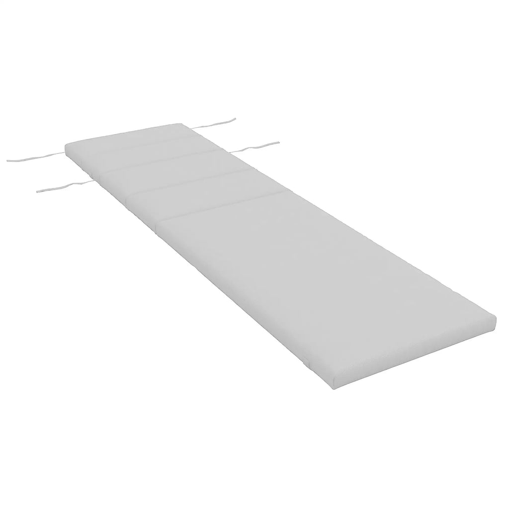 Fabric Sun Lounger Cushion with Ties, Light Grey