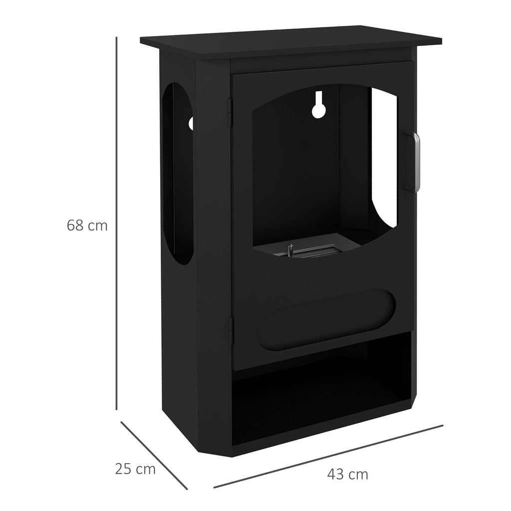 Freestanding Bioethanol Fireplace, 1.2L Burner, 3 Hour Burn Time, 20-25m² Heated Area, Black