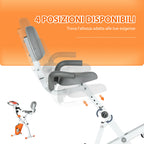 Folding Exercise Bike with 8-Level Magnetic Resistance, Heart Rate Sensor, 2.5kg Flywheel, Orange