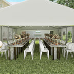 10x6m Garden Gazebo with Removable Walls and Windows, Steel and Polyester - Borge' Group Limited