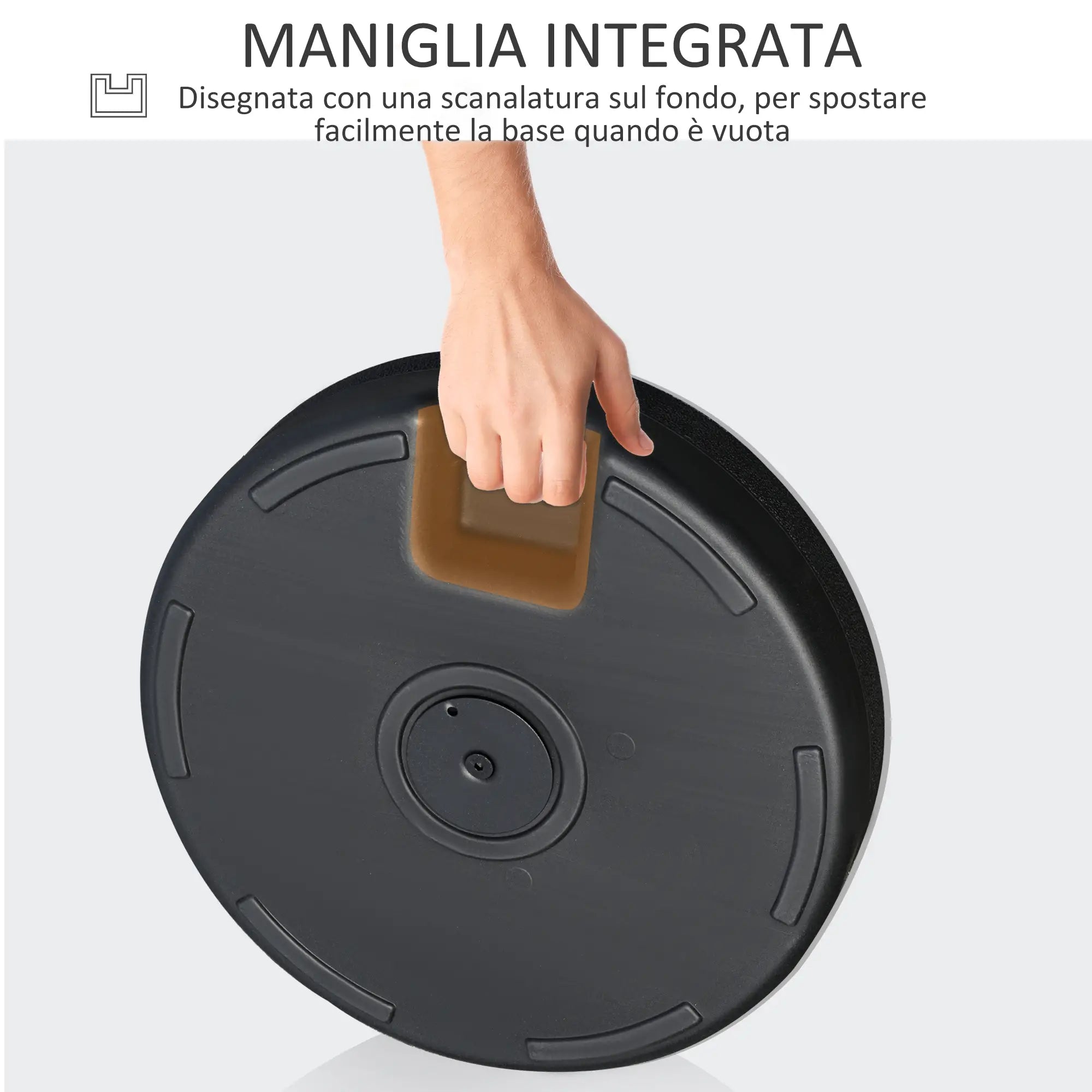 Garden Umbrella Base with Central Pole Φ3.8cm and 4.8cm, Black HDPE - Borge' Group Limited