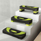 HOMCOM Aerobics Stepper, Adjustable to 3 Heights (10, 15, and 20 cm), Green and Black
