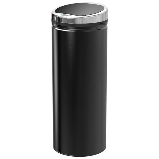 Automatic Dustbin with Infrared Sensor and 50L Capacity, Stainless Steel and Plastic, Black, 30.5x30.5x81.5cm