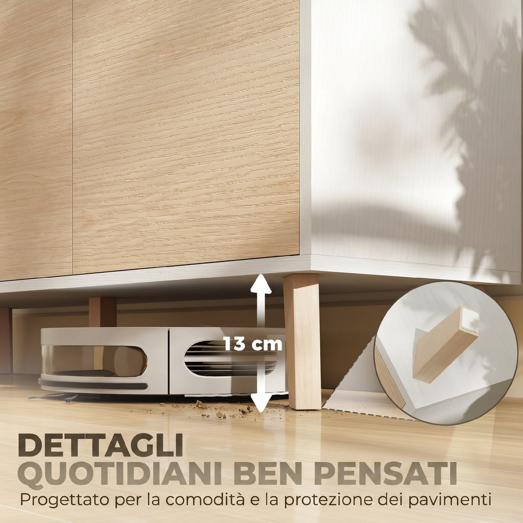 HOMCOM 120cm Soft-Close Sideboard with Wood and White Effect