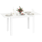 Extendable Dining Table for 4-6 People with Drop-Leaf Panels, Wooden, 120-160x80x78 cm, White