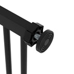Dog Gate with 2 Extensions with Adjustable Width up to 100 cm and Automatic Closing, Black