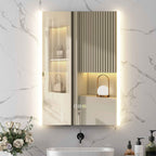 HOMCOM Bathroom Mirror with 3-Color LED Light and Memory Function, Tempered Glass, 70x50x3 cm, Silver