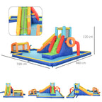 Bouncy Castle for Children 3-8 Years with Slide, Wall, Door and Basket, in Oxford Fabric, 590x460x220 cm - Borgè