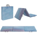 180cm Foldable Gymnastics Mat, 5cm Thick Crash Mat with Handles for Home Workout, Blue