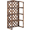 3-Tier Fir Wood Outdoor Plant Stand, Indoor and Outdoor Plant Holder, Balcony Planter, 80x40x148cm