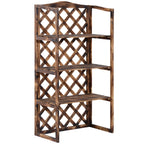 3-Tier Fir Wood Outdoor Plant Stand, Indoor and Outdoor Plant Holder, Balcony Planter, 80x40x148cm
