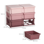 6-Drawer Children's Dresser with Rounded Edges, Pink PP, 75 x 37 x 56.5 cm
