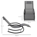 Outsunny Zero Gravity Ergonomic Rocking Lounger, Metal and Texteline, 63x160x88cm