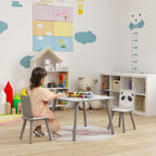 Children's Table and 2 Chairs Set for 3-8 Years in MDF and Pine Wood, Grey