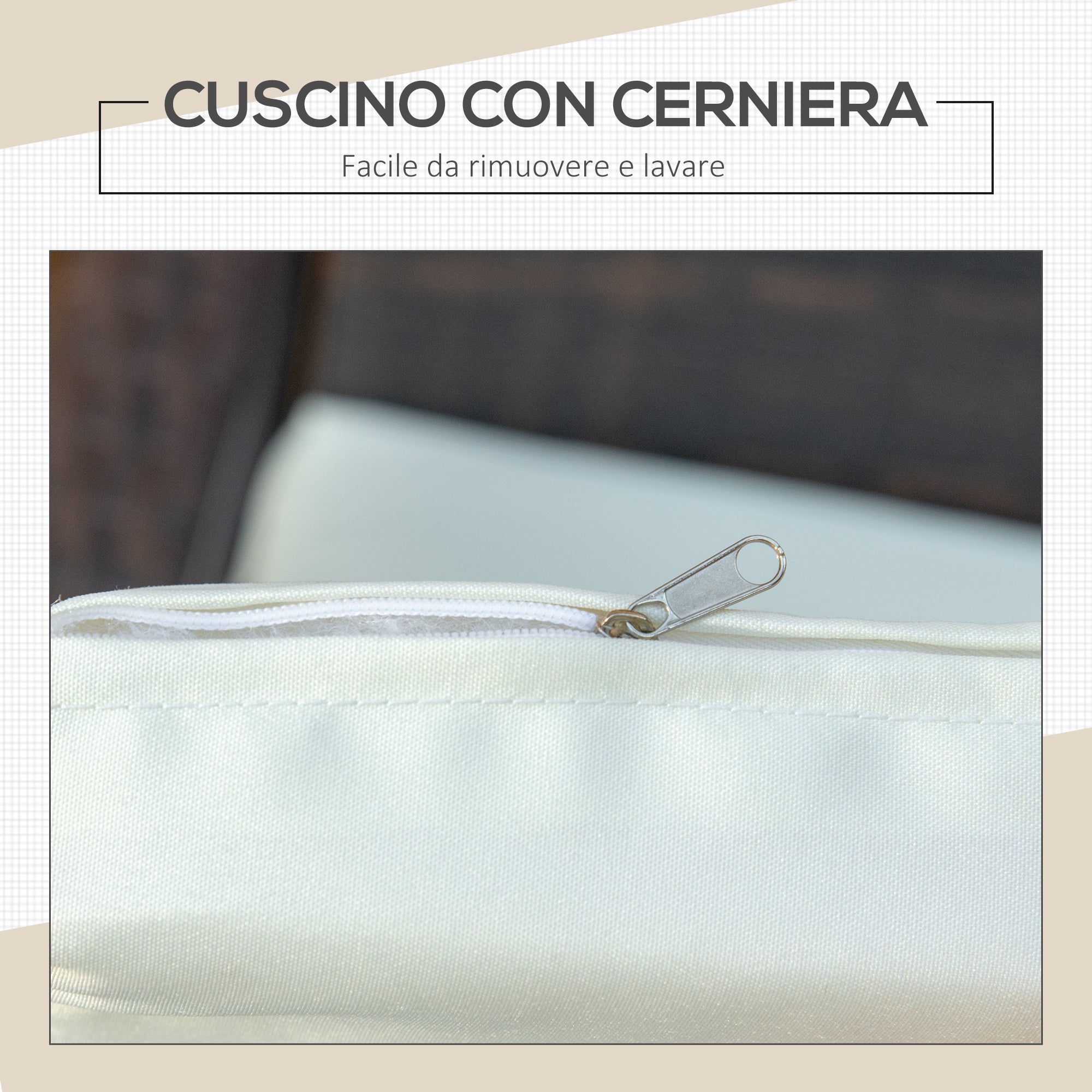 PE Rattan Garden Furniture Set with Coffee Table and 2 Chairs with Removable Cushions, Brown and Cream