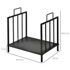 Fireplace Log Holder 25kg max for Indoor and Outdoor with 2 Handles, in Metal, 44.5x33x46.5 cm, Black
