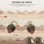 Pine Wood Wine Rack, Wine Cellar with 4 Shelves for 48 Bottles, 114x28x56.5 cm, Wood Color