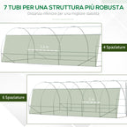 Tunnel Greenhouse with Door and 8 Windows, Garden Greenhouse in PE and Galvanized Metal, for Growing Plants, 600x300x200cm