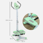 SPORTNOW Stepper with Handlebar and Adjustable Step and LCD Monitor, in Steel and ABS, 48x38x108-118 cm, Green