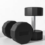 SPORTNOW Set of 2 12-sided Dumbbells weighing 15 kg in Metal and Rubber with Non-Slip Grip, 26x15.5x15.5 cm, Black