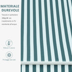 Outdoor Awning with Arms with Crank, Metal and Polyester, 295x250cm Green and White