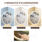 Industrial-Style LED-Lighted Dressing Table with Mirror, Makeup Table with Stool, Touch Switch Vanity, White