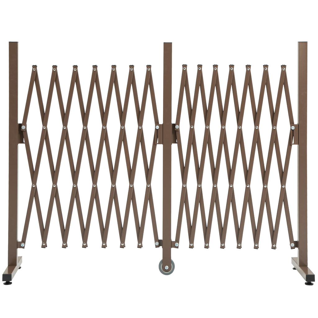 Outsunny extensible fence self-supporting steel and aluminum, width 52-405 cm, dark brown - Borgè