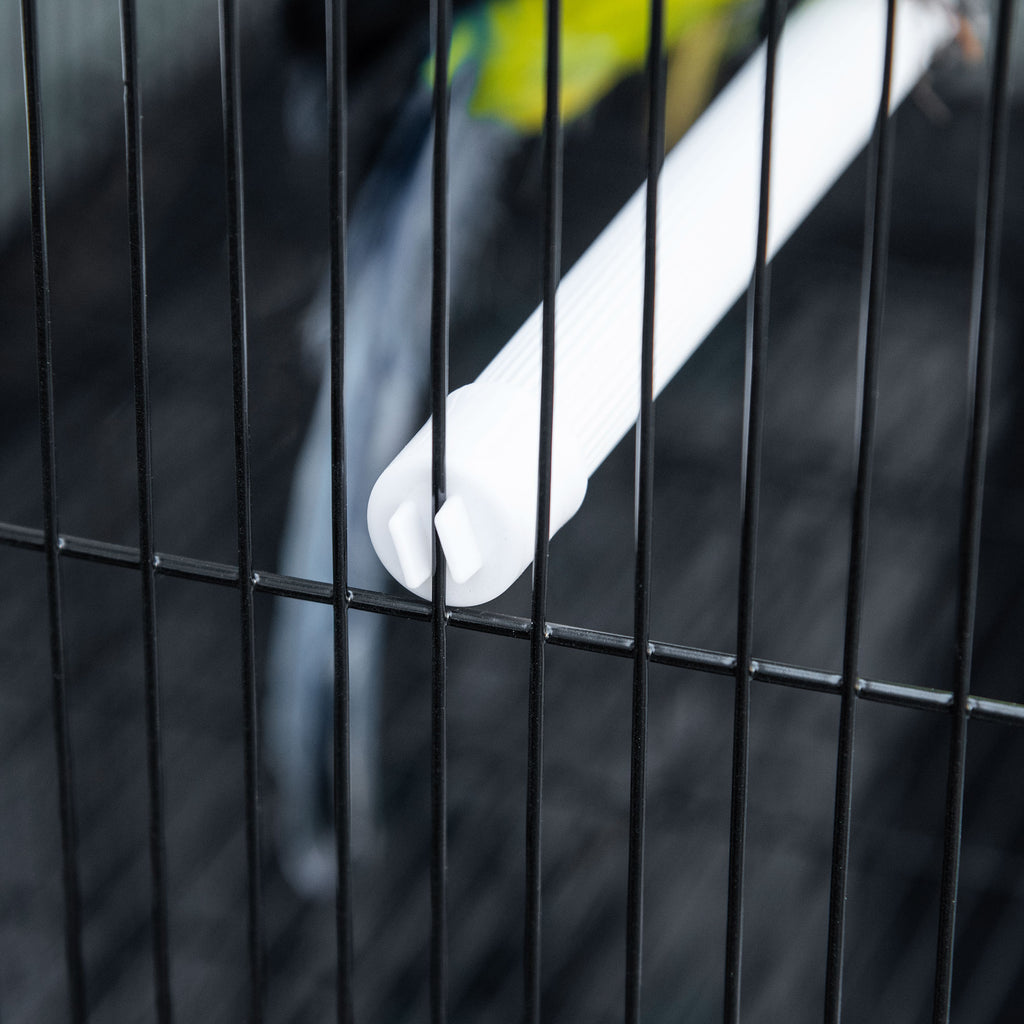 Bird Cage with 2 Perches and 3 Entrances in Metal Wire and Plastic, 60x41x41 cm, Black