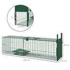 Outsunny Small Animal Cage Trap with One Door and Handle, 100x25x28cm cm, Dark Green
