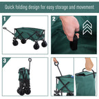 Outsunny Garden Trolley Max 70kg with telescopic handle, metal and Oxford fabric, 108x55 cm, green - Borgè
