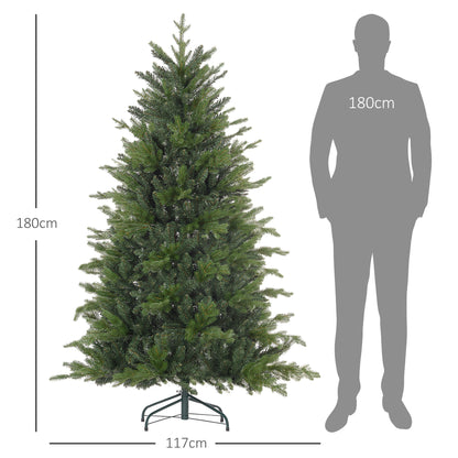 Artificial Christmas Tree 180cm with 1821 Branches and Metal Base, Green