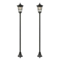 Outsunny Set of 2 Solar Garden Lights 1.86m, Stainless Steel Street Lights