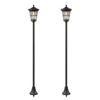 Outsunny Set of 2 Solar Garden Lights 1.86m, Stainless Steel Street Lights